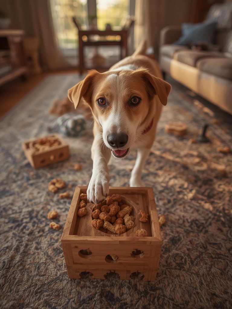 dog puzzle in action